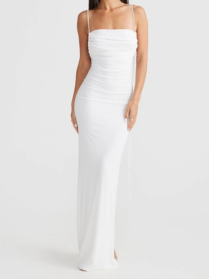 White Maxi dress on a white background